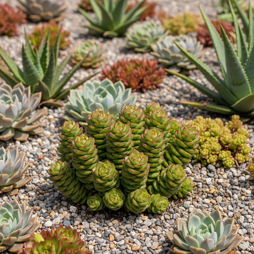 Live Succulent Crassula, Buddha's Temple Succulent in 2 Inch Pot, Low Maintance, Perfect for Indoor Accent Décor, Minimalist Spaces & Gift Giving