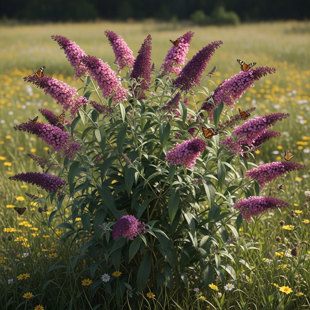 Butterfly Bush Live Plant – Raspberry Buddleia | 4 Inch Tall Flowering Shrub | Long Blooming, Fragrant Flowers for Garden Beds & Borders