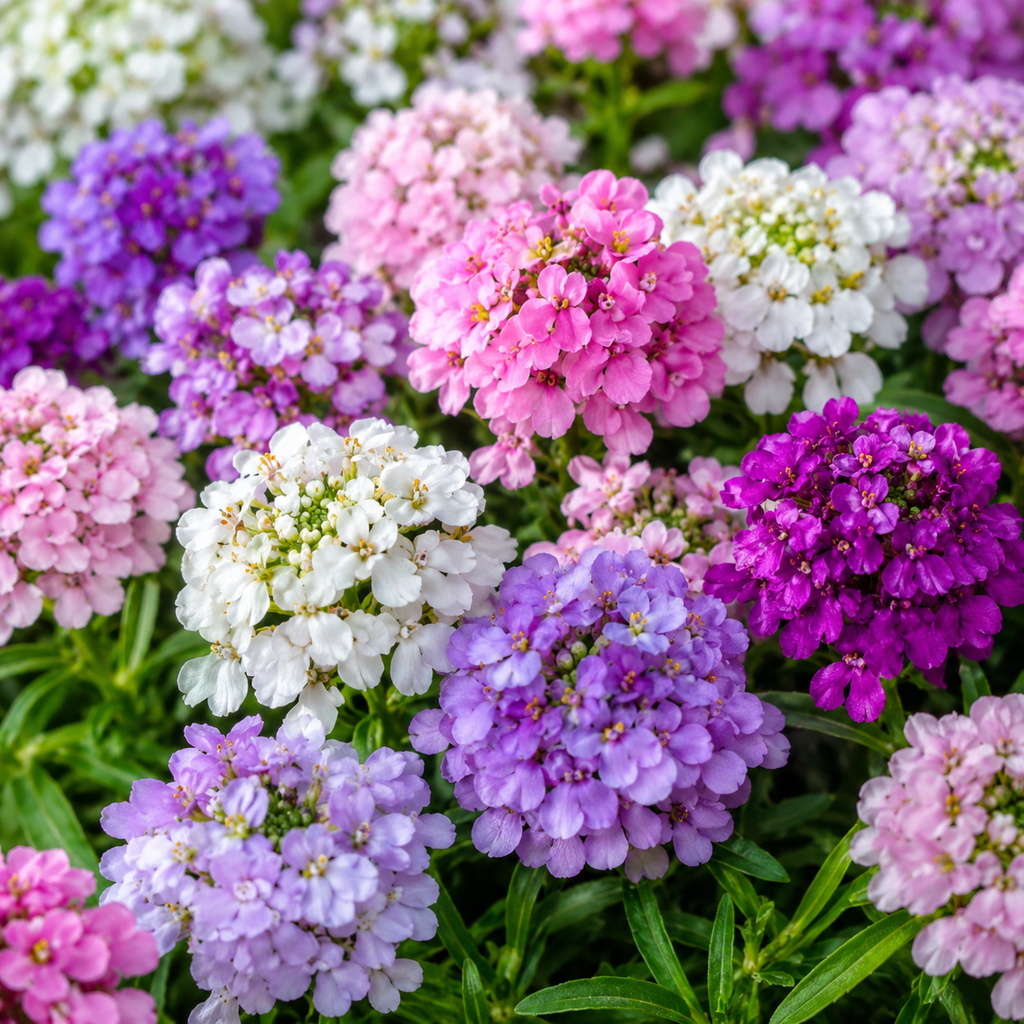 200 Mixed Color Candytuft Flower Seeds for Planting, Iberis umbellata, Non-GMO, Fast Growing, Multi-Color Flower Seeds, for Patio Pots, Containers, and Window Boxes