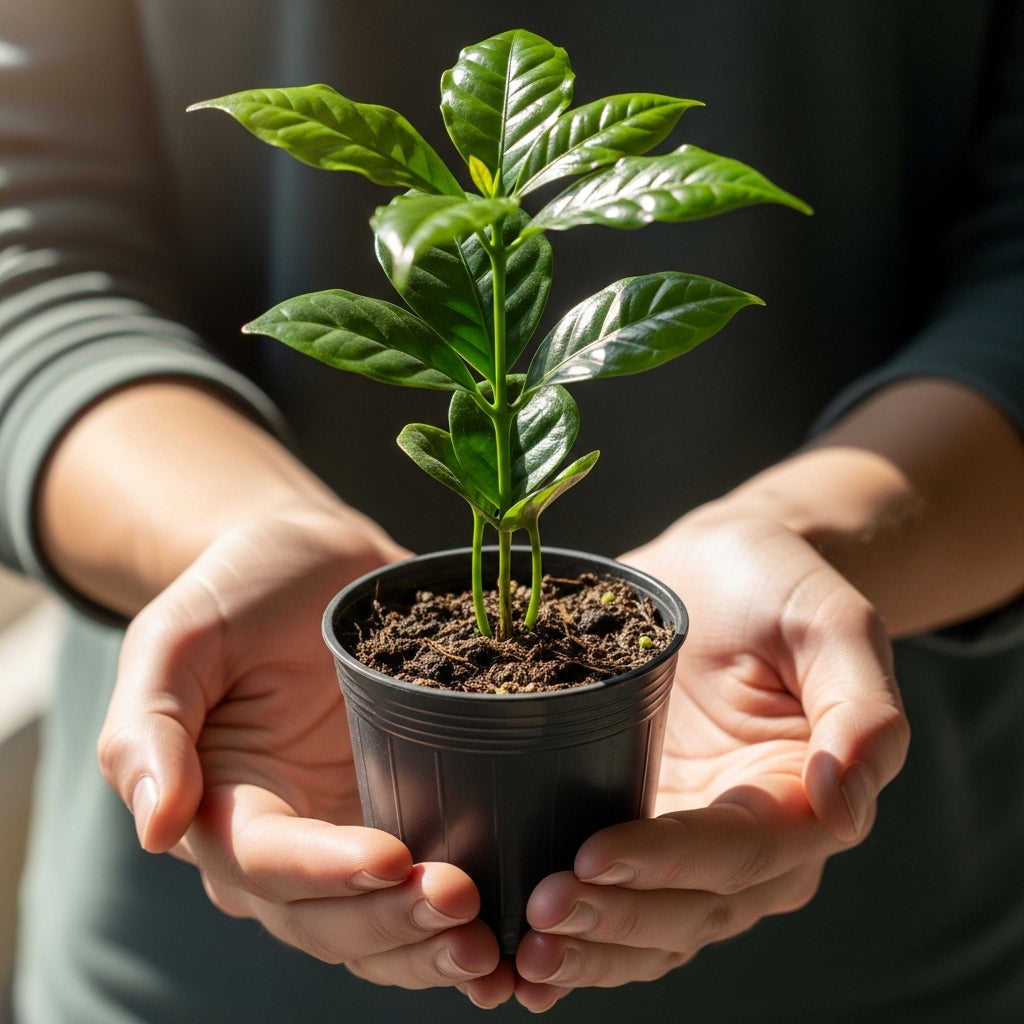 Coffea Arabica Live Plant in 6" Inch Pot | Indoor Arabica Coffee Tree for Planting | Low-Maintenance Houseplant for Home Décor, Patio & Hobby Growers