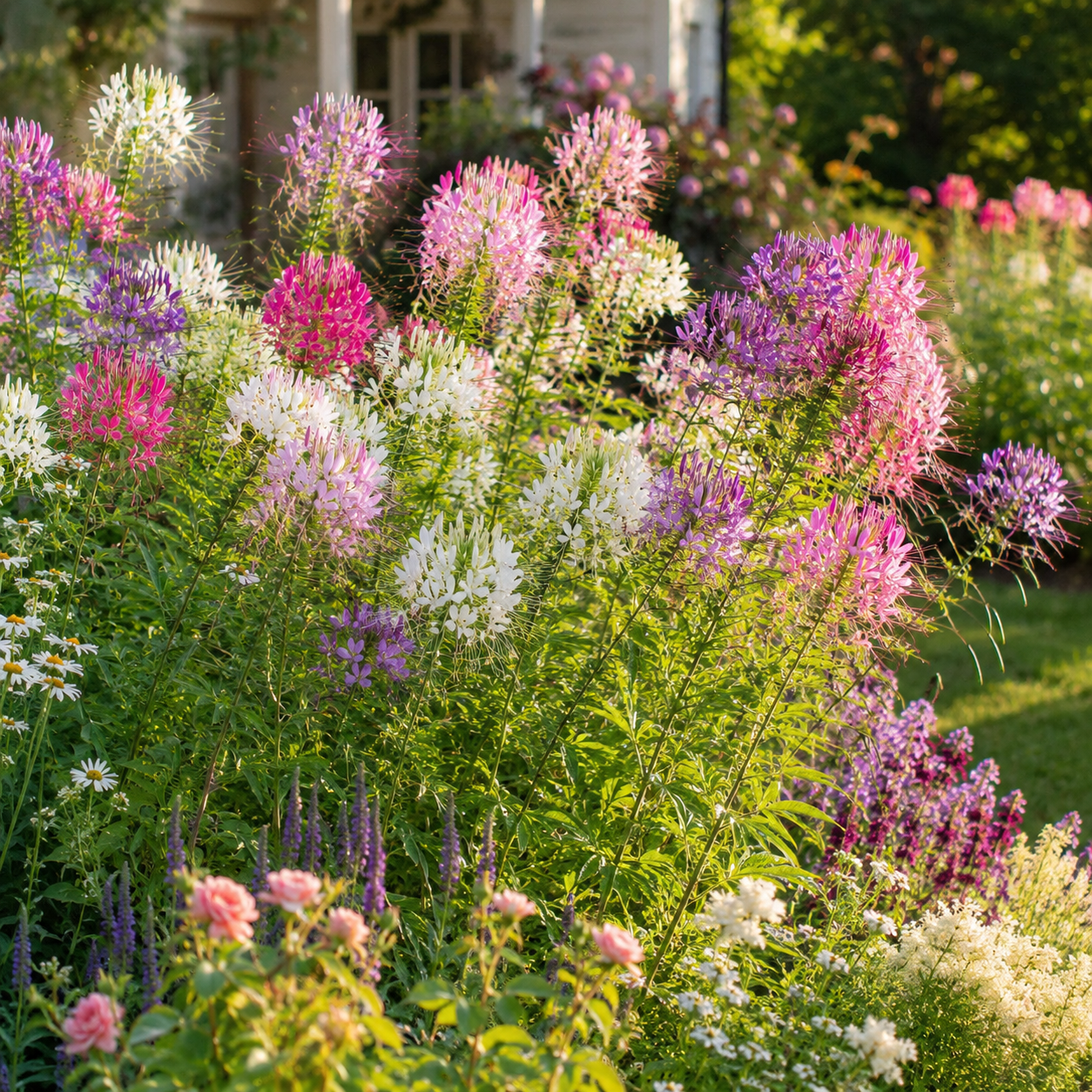 100 Spider Flower Seeds Mix, Spider Lily, Non-GMO Cleome hassleriana Seeds, Vibrant Multi-Color Flowers, Tall Annual Wildflower, for Backyard Borders