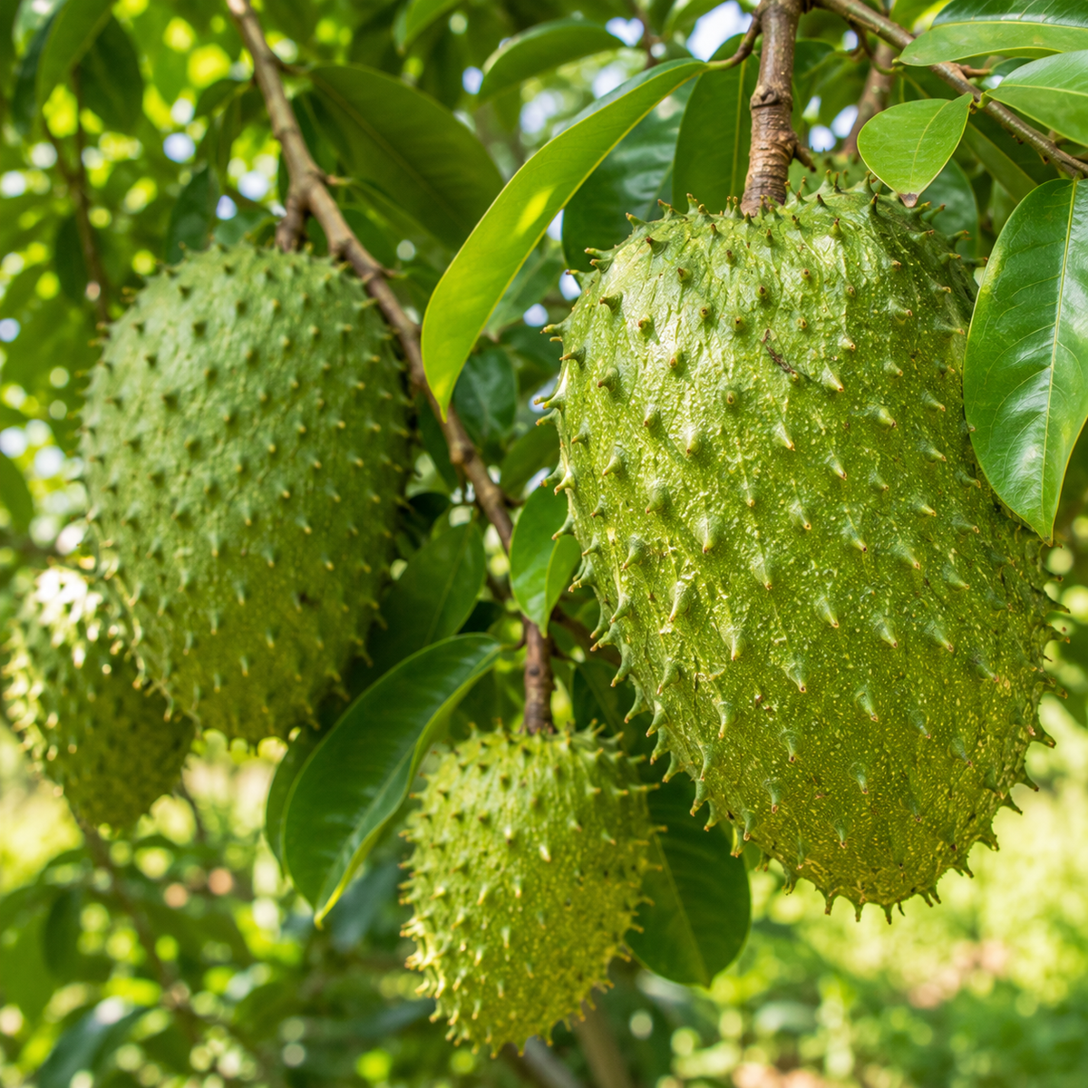 Soursop Live Plant, 2-3 Ft Tall in 3 Gallon Pot, Exotic Guanabana Fruit Tree for Tropical Gardens and Patios (No Ship to CA,HI,AK)