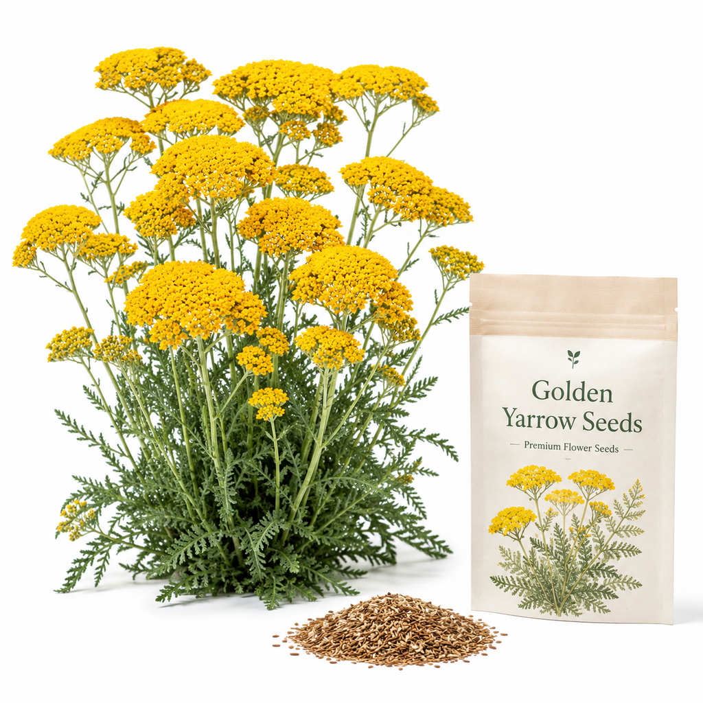 1000 Golden Yarrow Seeds for Planting, Heirloom, Easy to Grow, Vibrant Golden Perennial Wildflower Seeds, for Backyard, Patio & Garden