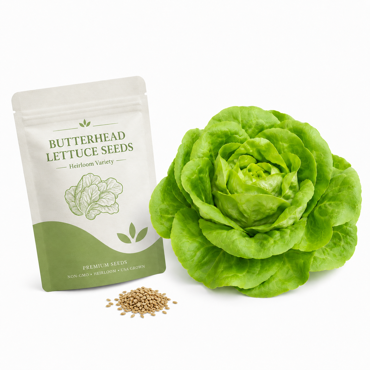 1500 Buttercrunch Lettuce Seeds for Planting, Non GMO, Heirloom, Easy to Grow, Delicious Tender Greens, Ideal for Raised Beds, Containers & Gardens