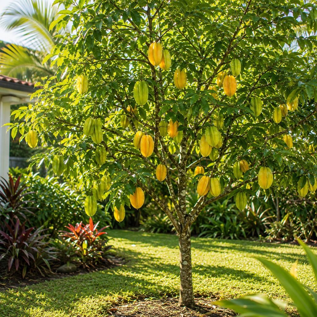 Starfruit Tree Live Plant | 3 Gallon Pot | 30-36 Inches Tall Live Tropical Fruit Plant | Low Maintenance Fruit Tree (No Ship to CA,HI,AK)