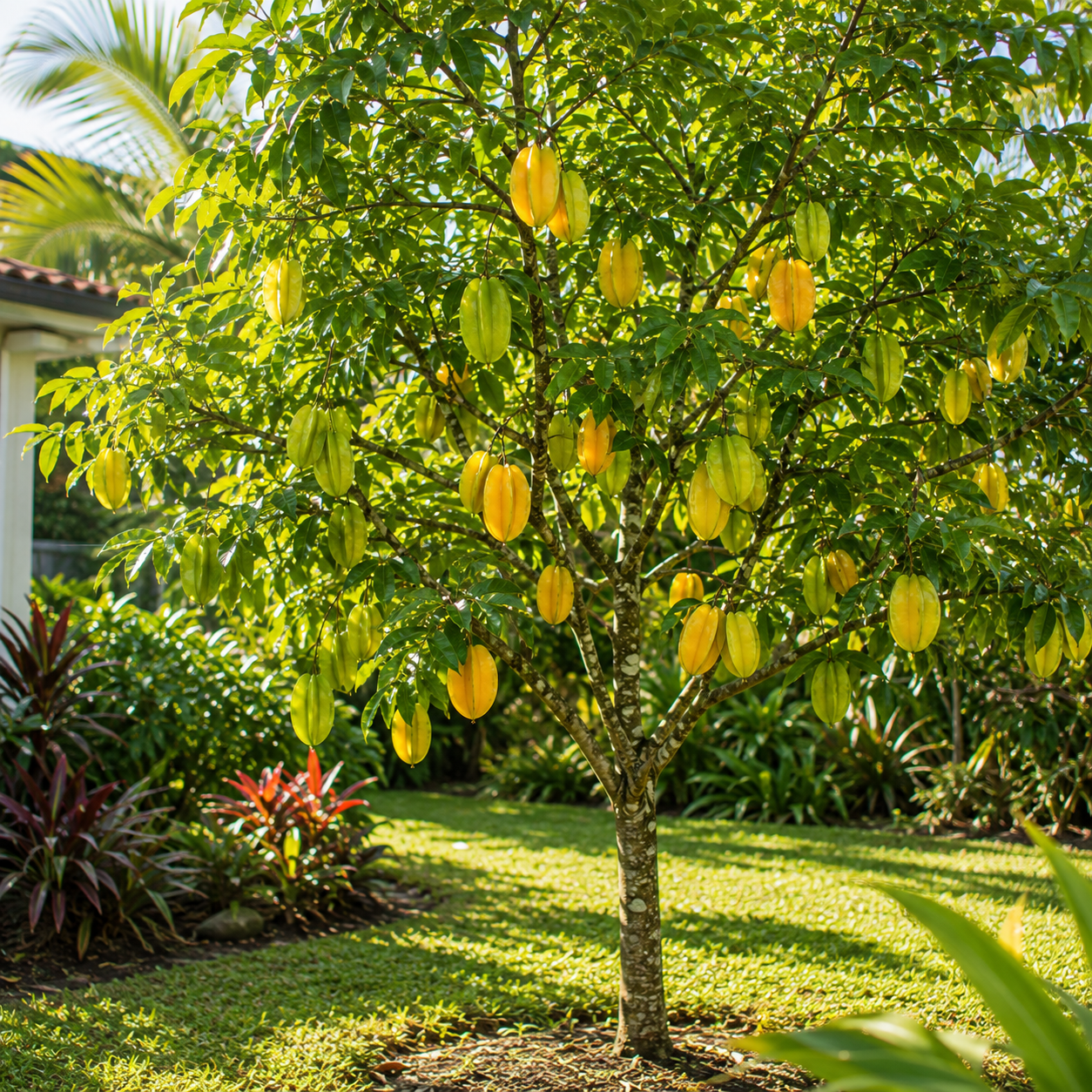 Starfruit Tree Live Plant | 3 Gallon Pot | 30-36 Inches Tall Live Tropical Fruit Plant | Low Maintenance Fruit Tree (No Ship to CA,HI,AK)