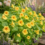 75 Peach Melba Dwarf Nasturtium Seeds, Non GMO, High Yield, Annual Flower Seeds, Great for Pots, Containers & Window Boxes