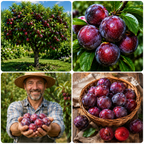 Methley Plum Trees Plant, 3 Feet Tall, Japanese Plum Trees Live Plants Ready to Fruit for Outdoor Garden and Yard (No Ship to CA, HI, AK)