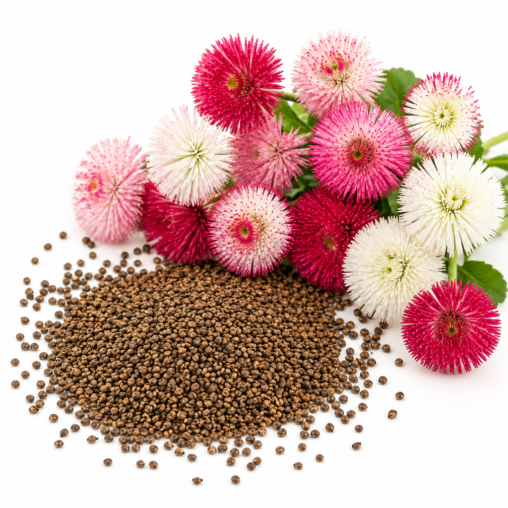 Habanera Mixed Bellis English Daisy Seeds, 10 Pcs, Non GMO, Spectacular Large Quilled Double Blooms, for Borders & Gardens