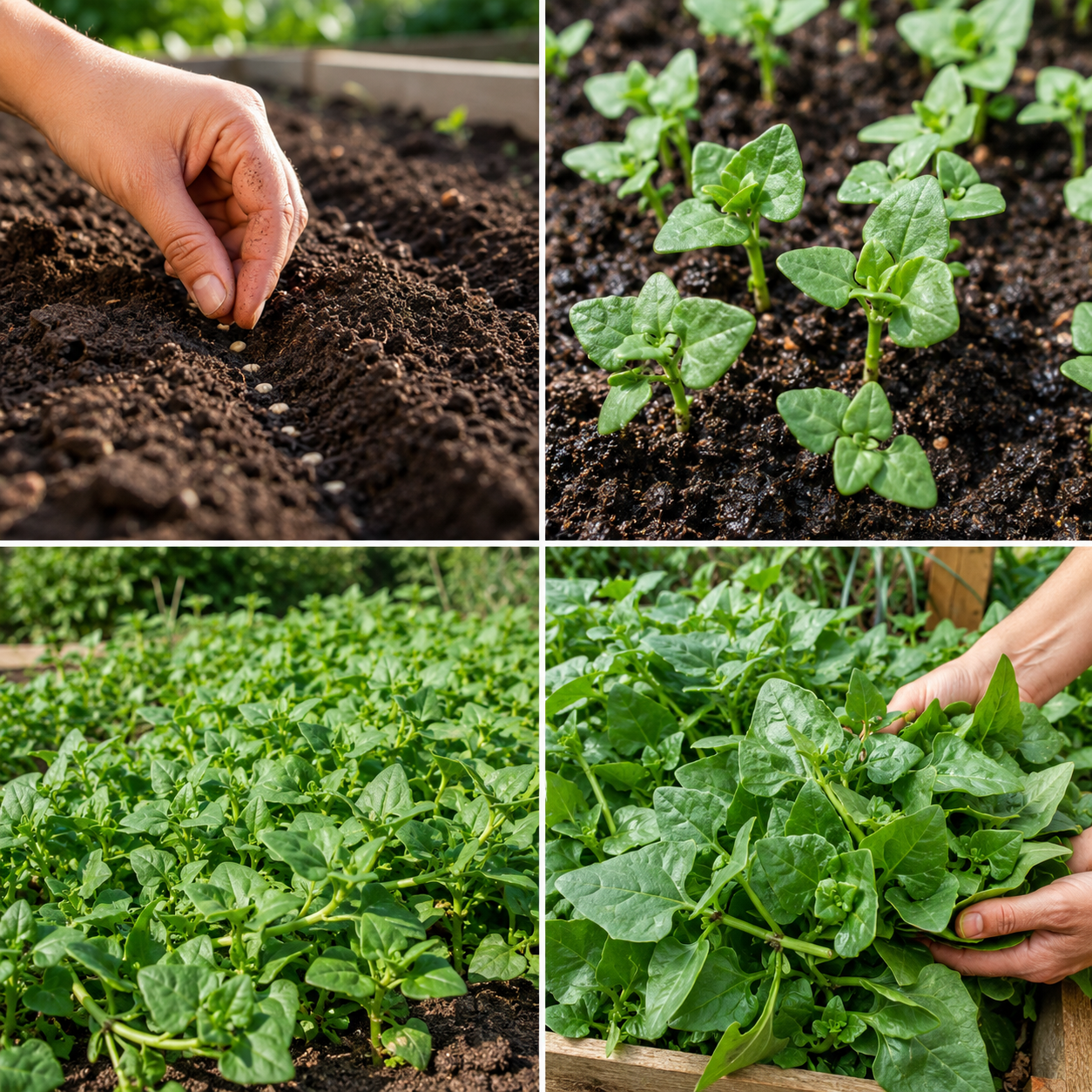 150 Pcs New Zealand Spinach Seeds, Non GMO, Heirloom, Easy Care Vegetable Gardening Seeds, for Raised Beds, Pots & Containers