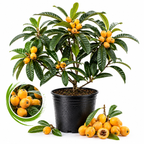Loquat Tree, 3 Gallon Pot, Live Fruit-Bearing Evergreen for Edible Landscaping, Resilient Shade Plant for Sweet Yellow Plums, Sturdy Growth for Broad Canopy & Patios (No Ship to CA, HI, AK)