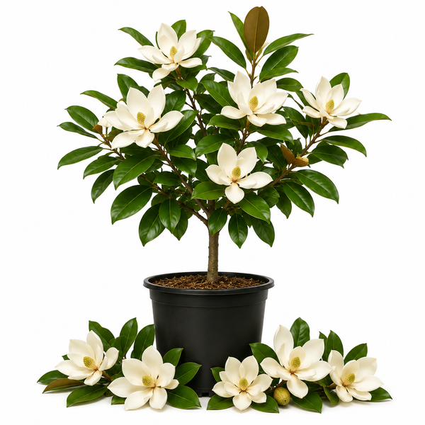 Sweetbay Magnolia Plant, 3 Feet Tall in 3 Gallons Pot, Vigorous Flowering Shrub for Backyard Gardens & Patios, Elegant White Blossoms & Semi-Evergreen Foliage