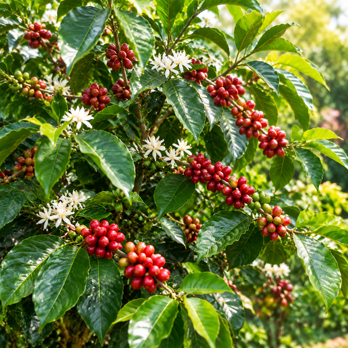 Arabica Coffee Live Plant, 2-3 Feet Tall in 3 Gallon Pot, Glossy Evergreen Houseplant for Indoor Decor and Kitchen Gardens (No Ship to CA, HI, AK)