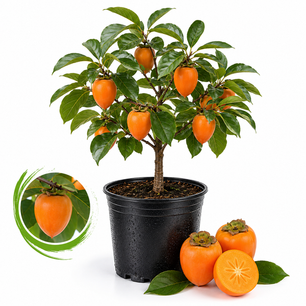 Hachiya Persimmon Tree Live Plant, 3 Gallon Pot, High-Vigor Cold-Hardy Tree for Home Landscapes, Deciduous Shade Tree (No Ship to CA, HI, AK)
