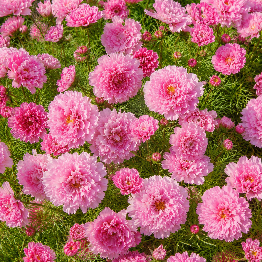 50 Cosmo Seeds for Planting, Double Click Rose Bonbon, High Yield, Easy to Grow, Ideal Choice for Romantic Bouquets and Elegant Floral Designs