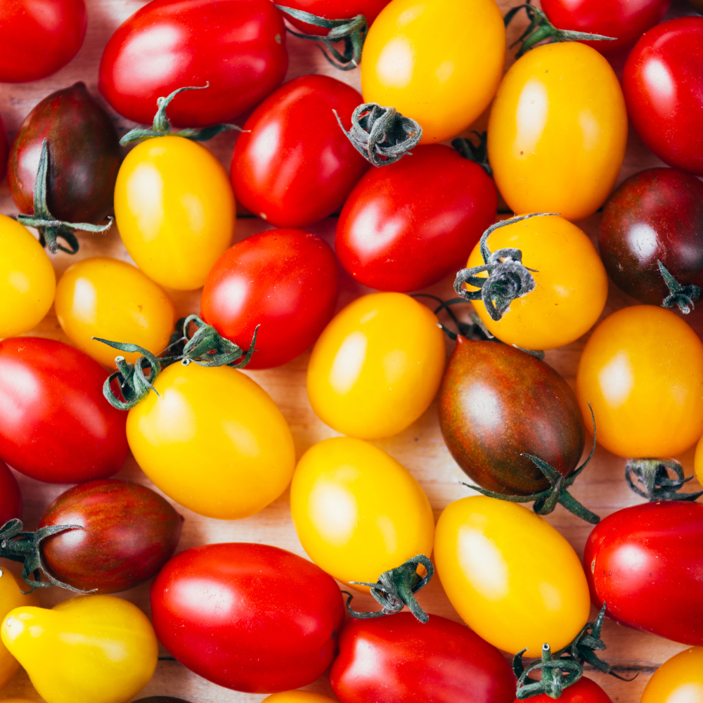 25 Rainbow Cherry Tomato Seeds, Non-GMO, Heirloom, Sweet & Juicy Multi-Color Tomatoes, Vegetable Seeds for Fresh Salads & Gardening