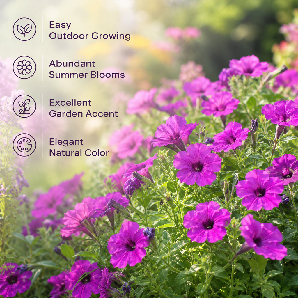 750 Shanin Wild Petunia Seeds, Non GMO, Easy to Grow, Vibrant Lavender Purple Blooms, Charming Low-Growing Purple Accent, Perfect Unique Seed Gift for Gardeners