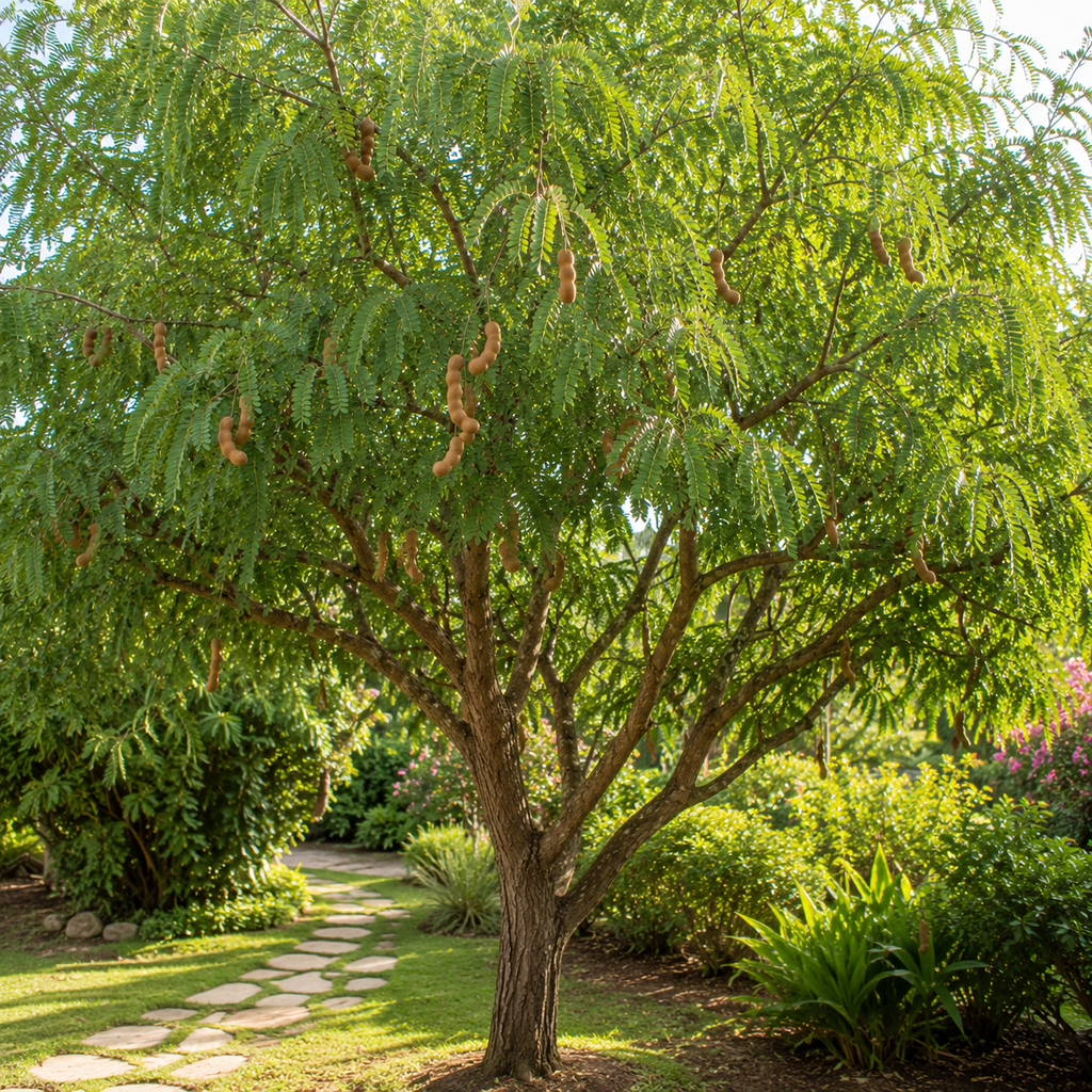 Sweet Tamarind Live Plant, 1 Gallon Pot, 1 Feet Tall, Potted Tropical Fruit Tree Starter for Backyard and Large Containers (No Ship to CA, HI, AK)