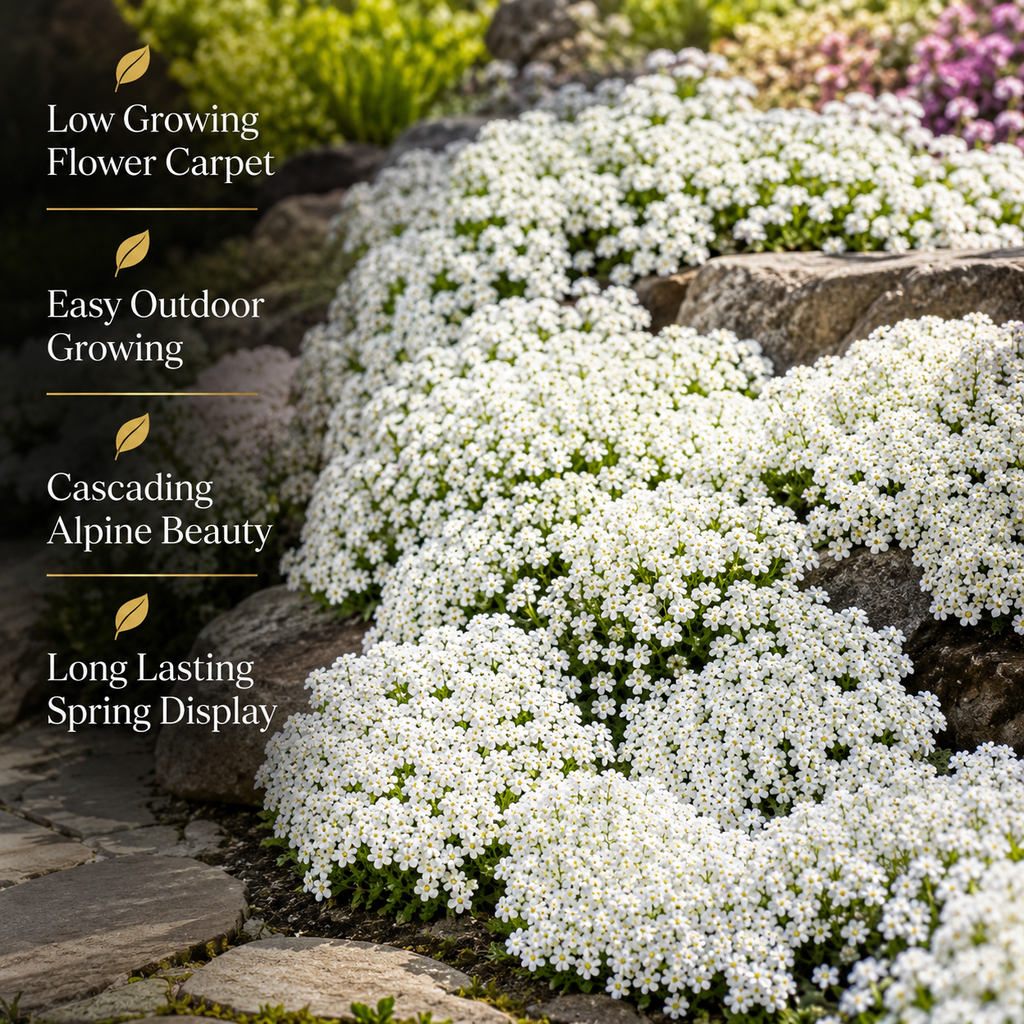 600 Rockcress Seeds (Aubrieta deltoidea), High Yield, Easy to Grow, Native Perennial Flower Seed for Borders & Gardens Planting