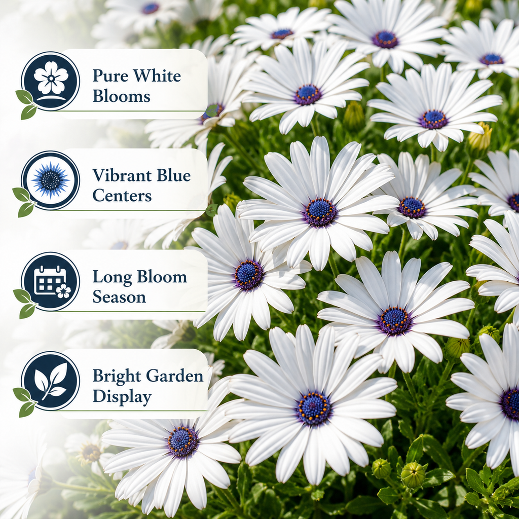 180 White Cape Daisy Seeds, Non GMO, Low Maintenance, High-Yield White Perennial Blooms, Perfect for Gardens & Landscaping