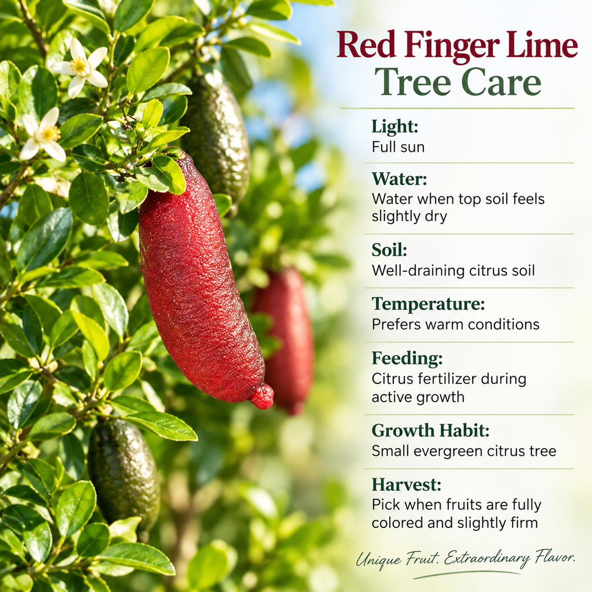 Red Finger Lime Trees Live Plants | 1 Gallon Live Potted Citrus Tree | Citrusy Juicy Fruit for Cooking, Juicing & Home Gardening (No Ship to CA,HI,AK)