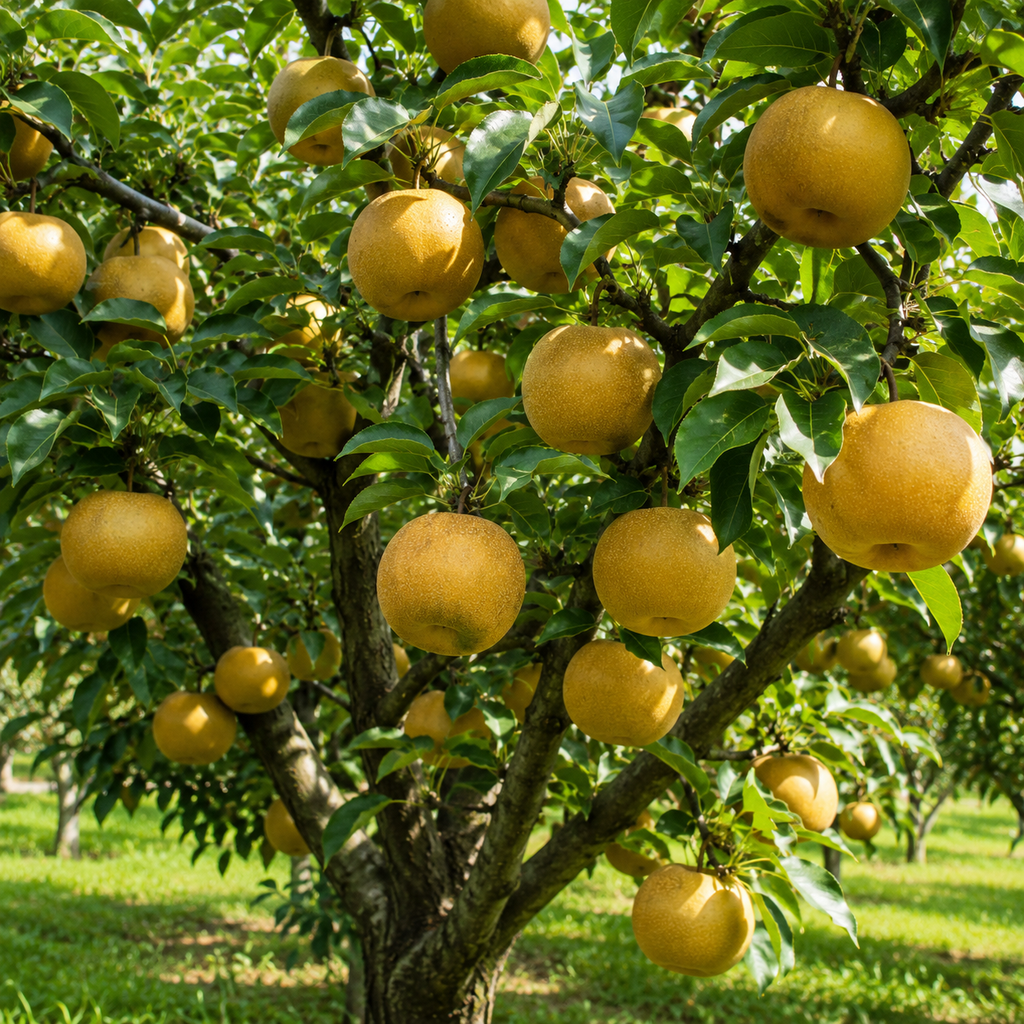 (No Ship to CA, HI, AK) Live Korean Giant Asian Pear Tree Plant | 3 Gallon Pot | 30-36 Inches Tall Fruit Tree | Cold-Hardy Variety | Well-Rooted Plant