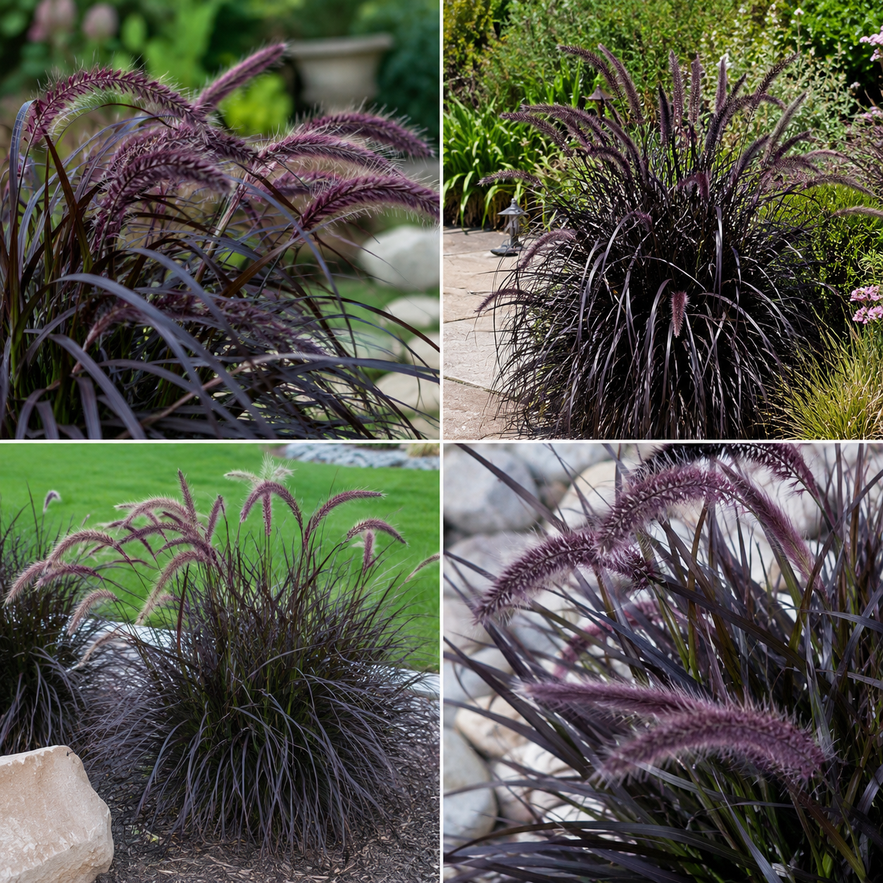 Black Fountain Grass Plants, 4 Inch Tall, Well Rooted, Fast Growing Ornamental Grasses Live Plants Perennial, Decorative Grasses for Landscaping