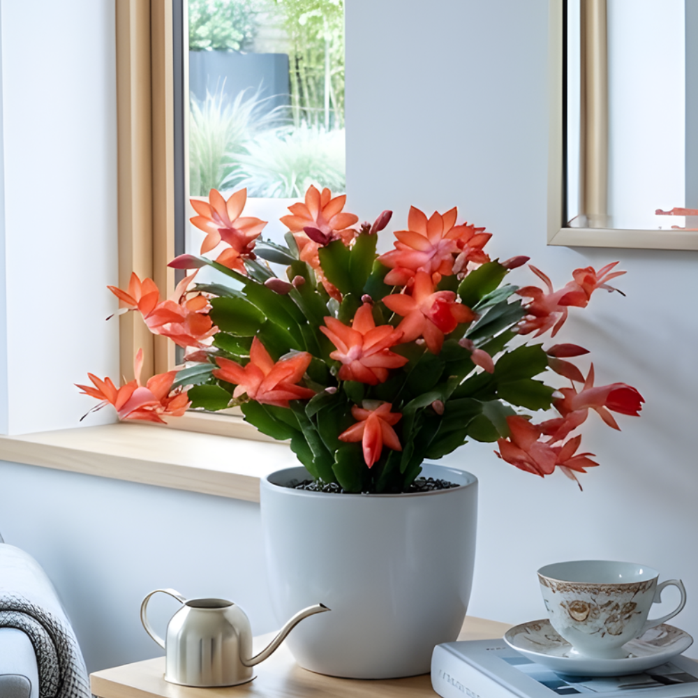 2 Orange Christmas Cactus Plant Live | 3 to 4 Inch Tall Indoor | Housewarming Friendship Gifts for Women Best Friend Presents for Mom Birthday Gift for New Home