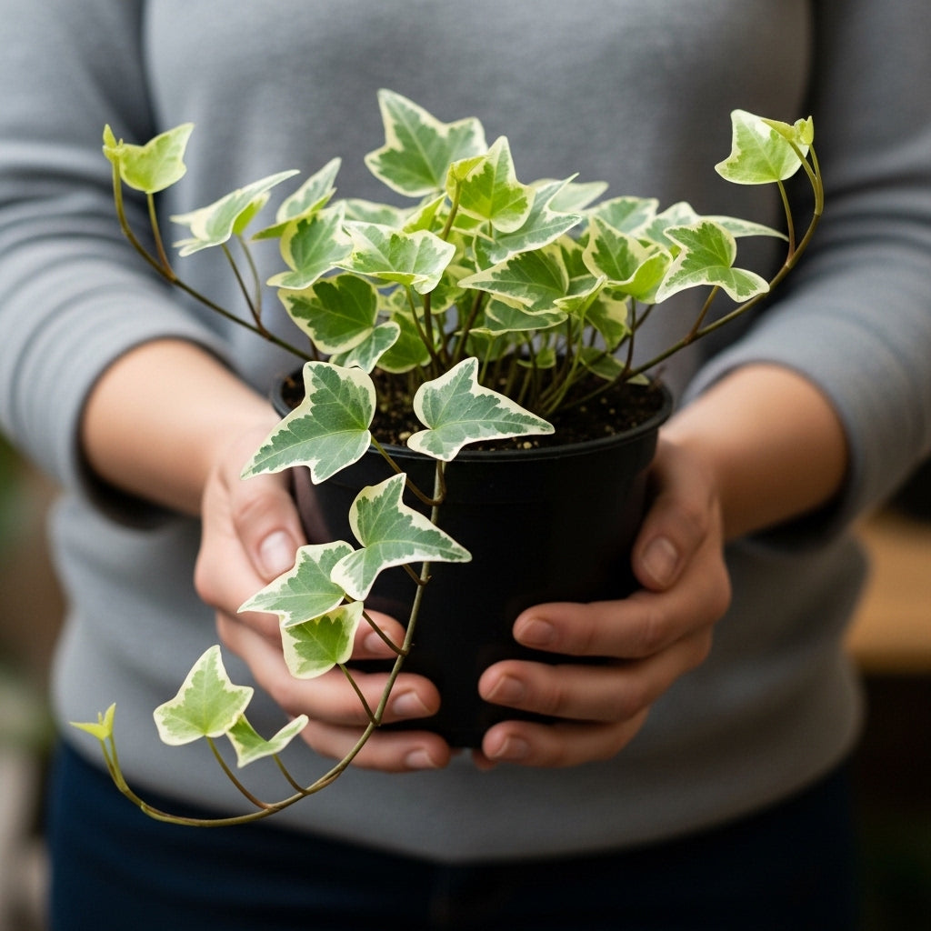 Glacier English Ivy in 6'' Inch Pot for Planting | Trailing & Climbing Easy-Care House Plant | Real English Ivy Plant for Indoor Décor