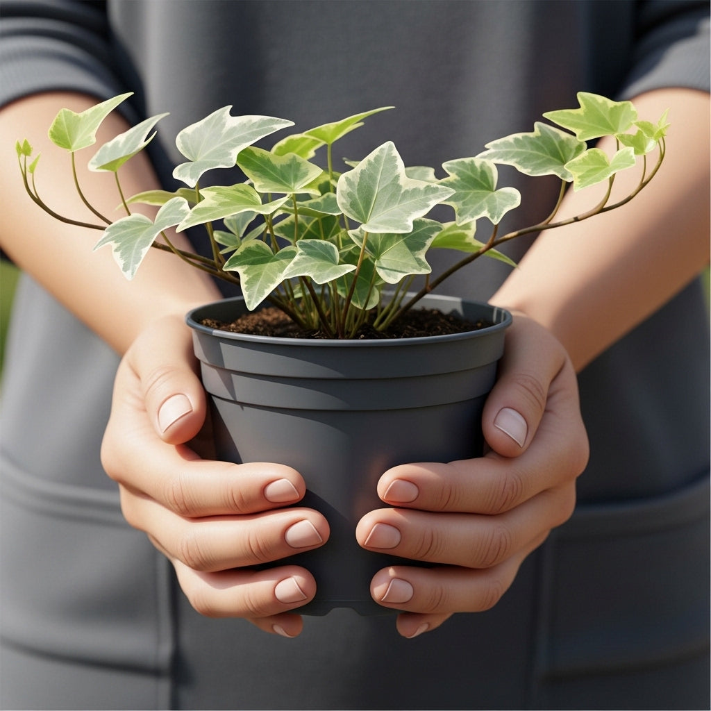 Glacier English Ivy Live Plant in 4 Inch Pot | Variegated English Ivy Indoor Plant with Silver-Green Leaves | Easy-Care Glacier Ivy Houseplant for Hanging Baskets, Shelves & Home Décor