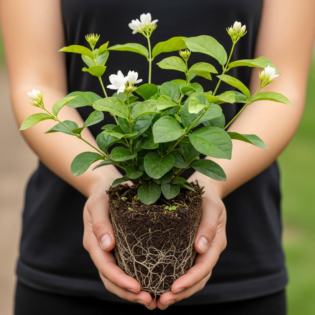 Jasmine Plant Live in 4’’ Inch Pot - Maid of Orleans | Fragrant Jasmine Potted Plant Indoor | Jasmine Flower Plant for Home & Office Décor | Elegant White-Blooming Plant for Shelves, Desks