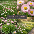 900 Pcs English Daisy Seeds Mixed for Outdoors, Non-GMO Heirloom Flowers for Patios, Easy to Care Outdoor Yard Decor