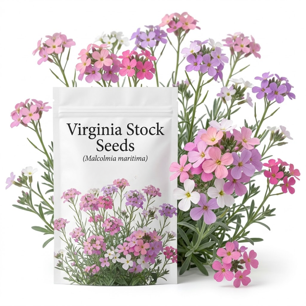 2000 Pcs Virginia Stock Seeds, Heirloom Wildflower for Planting, Fast-Growing Aromatic Plants for Bright Sunlit Gardens