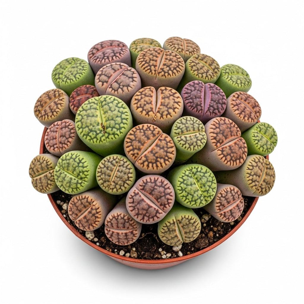 Lithops Large Random Mix Living Stones Succulent Plants Live | 10 Pcs Live Lithops Seedlings | Bare Root Without Pot or Soil, Suitable for Indoor or Outdoor Gardens & Office Use, Friend Plant Lovers