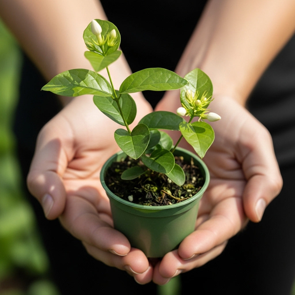 Jasmine Plant Live – Maid of Orleans in 4’’ Inch Pot | Jasmine Plant Indoor Live with White Blooms | Easy-Care Jasmin Plant for Home Decoration | Ideal for Living Spaces & Indoor Plant Collections