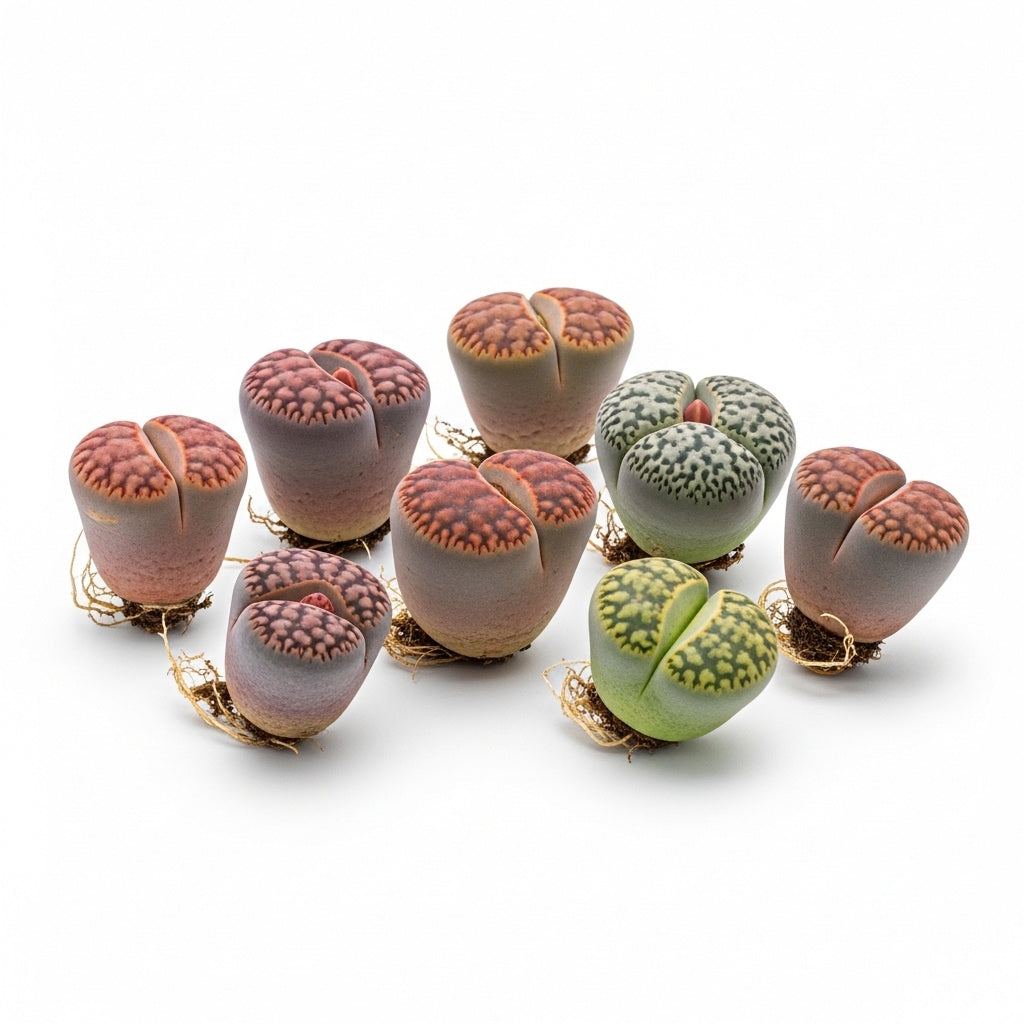 Pack of 30 Live Small Exotic Lithops Live Plants | Perfect for Lithops Starter, Great Terrarium Addition | Bare Root Without Soil or Pot, Easy to Grow and Ideal for Indoor/Outdoor Display