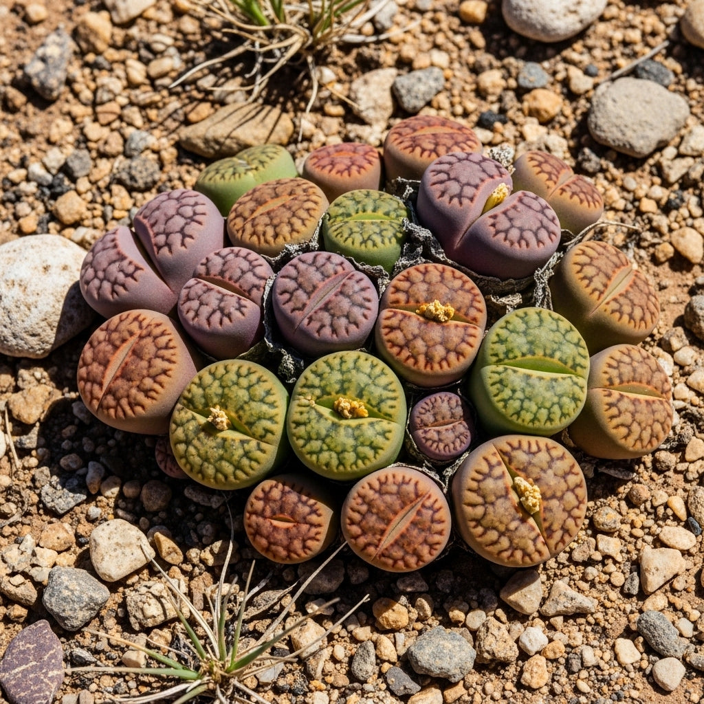 Pack of 20 Live Small Exotic Lithops Live Plants | Perfect for Lithops Starter, Great Terrarium Addition | Bare Root Without Soil or Pot, Easy to Grow and Ideal for Indoor/Outdoor Display