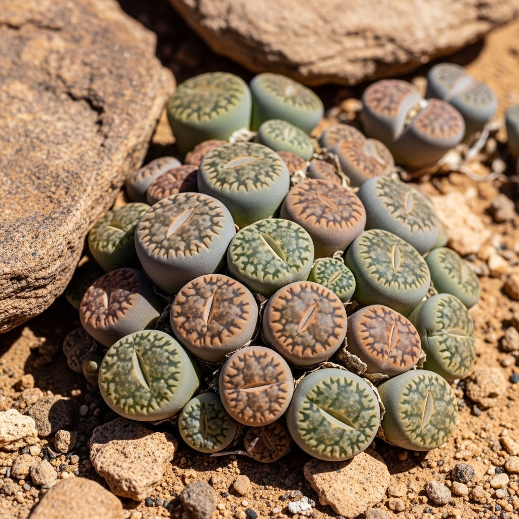 Lithops Large Random Mix Living Stones Succulent Plants Live | 30 Pcs Live Lithops Seedlings | Bare Root Without Pot or Soil, Suitable for Indoor or Outdoor Gardens & Office Use, Friend Plant Lovers