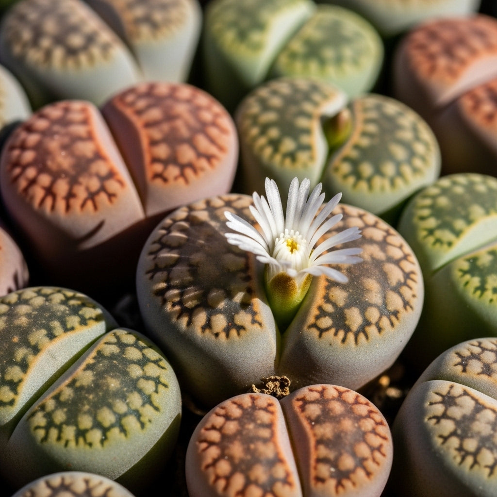 Lithops Large Random Mix Living Stones Succulent Plants Live | 30 Pcs Live Lithops Seedlings | Bare Root Without Pot or Soil, Suitable for Indoor or Outdoor Gardens & Office Use, Friend Plant Lovers