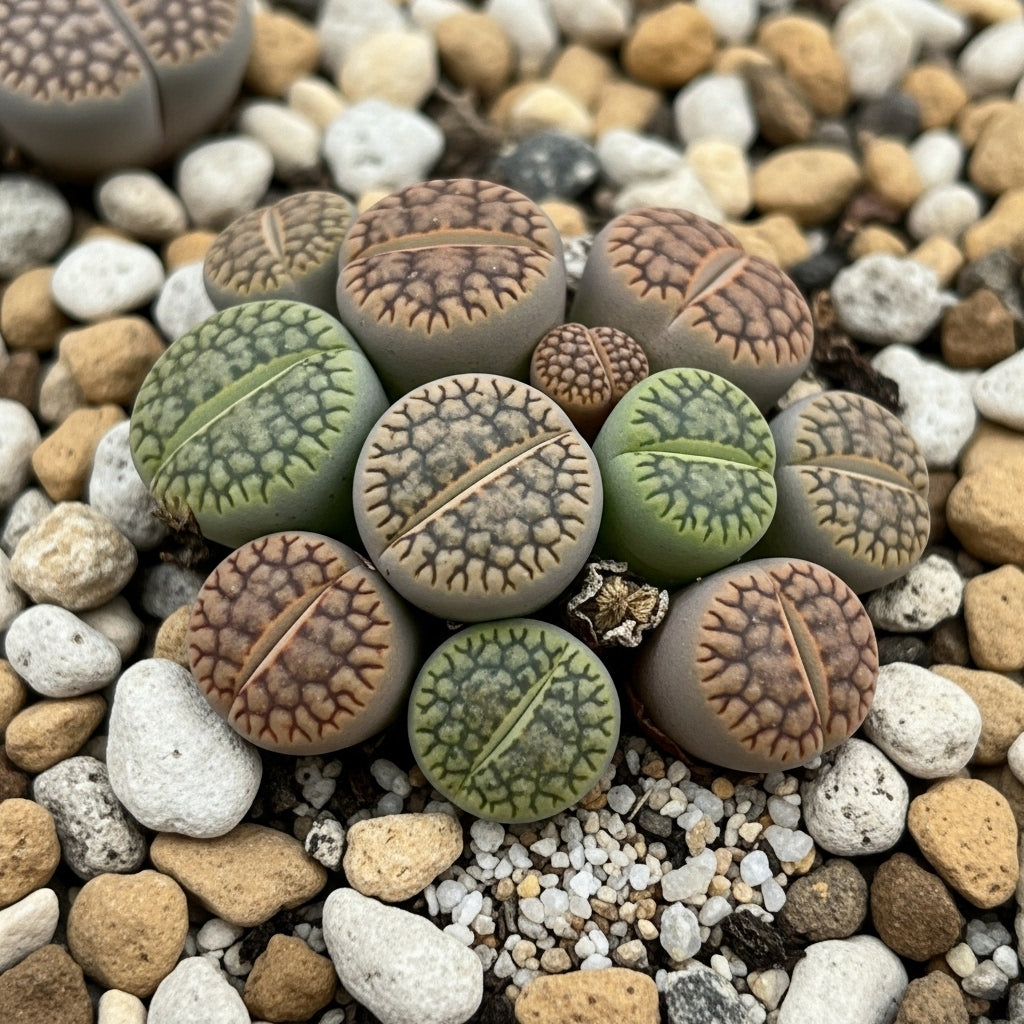 Mix Lithops Succulent Plants Live | 10 Pcs Lithops Live Plants | Bare Root Without Pot & Soil, Indoor Office Desk Decoration, Friend Plant Lovers Gifts