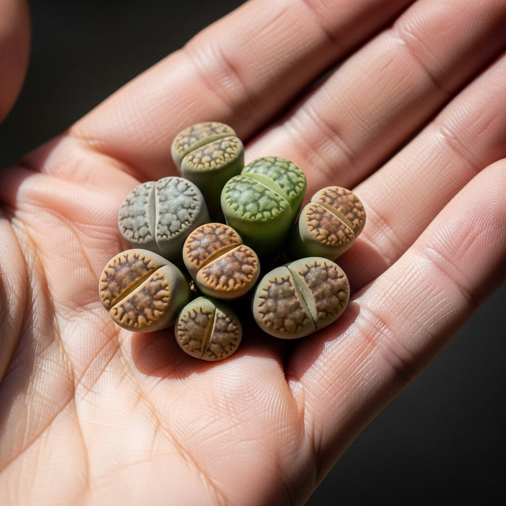 Mix Lithops Succulent Plants Live | 30 Pcs Lithops Live Plants | Bare Root Without Pot & Soil, Indoor Office Desk Decoration, Friend Plant Lovers Gifts