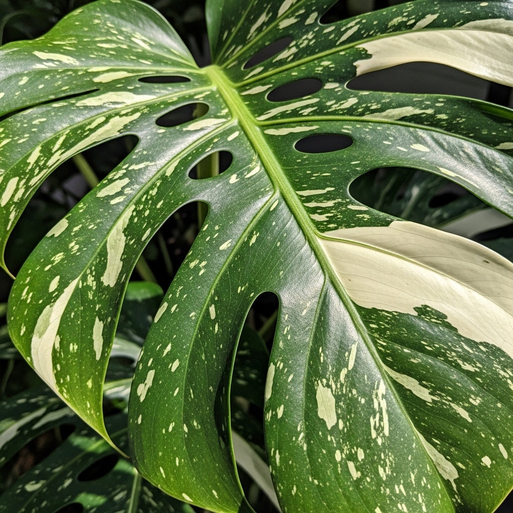 Monstera Thai Constellation Live Plant 4 Inch Tall | Variegated Monstera Plant Live | Tropical Indoor Houseplant for Shelf, Desk or Living Space