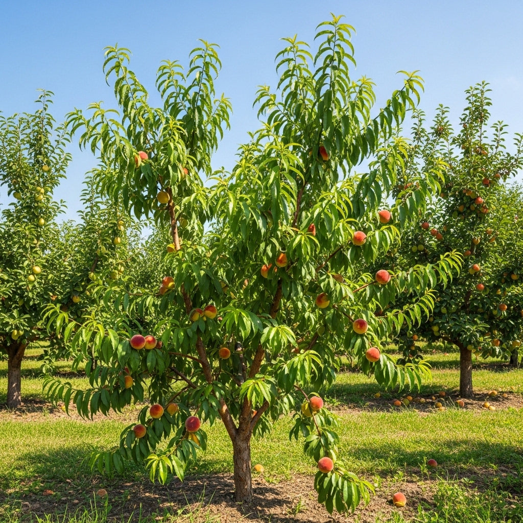 No Ship to CA, HI, AK, Peach Trees Live Plants - Tropical Beauty Peach Tree in 2-3 Ft Tall in 3 Gallon Pot | Hardy Sweet Flat Peach Fruit Tree, Ready to Bear Fruits