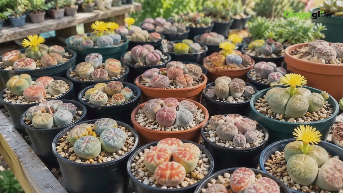 Pack of 20 Live Small Exotic Lithops Live Plants | Perfect for Lithops Starter, Great Terrarium Addition | Bare Root Without Soil or Pot, Easy to Grow and Ideal for Indoor/Outdoor Display