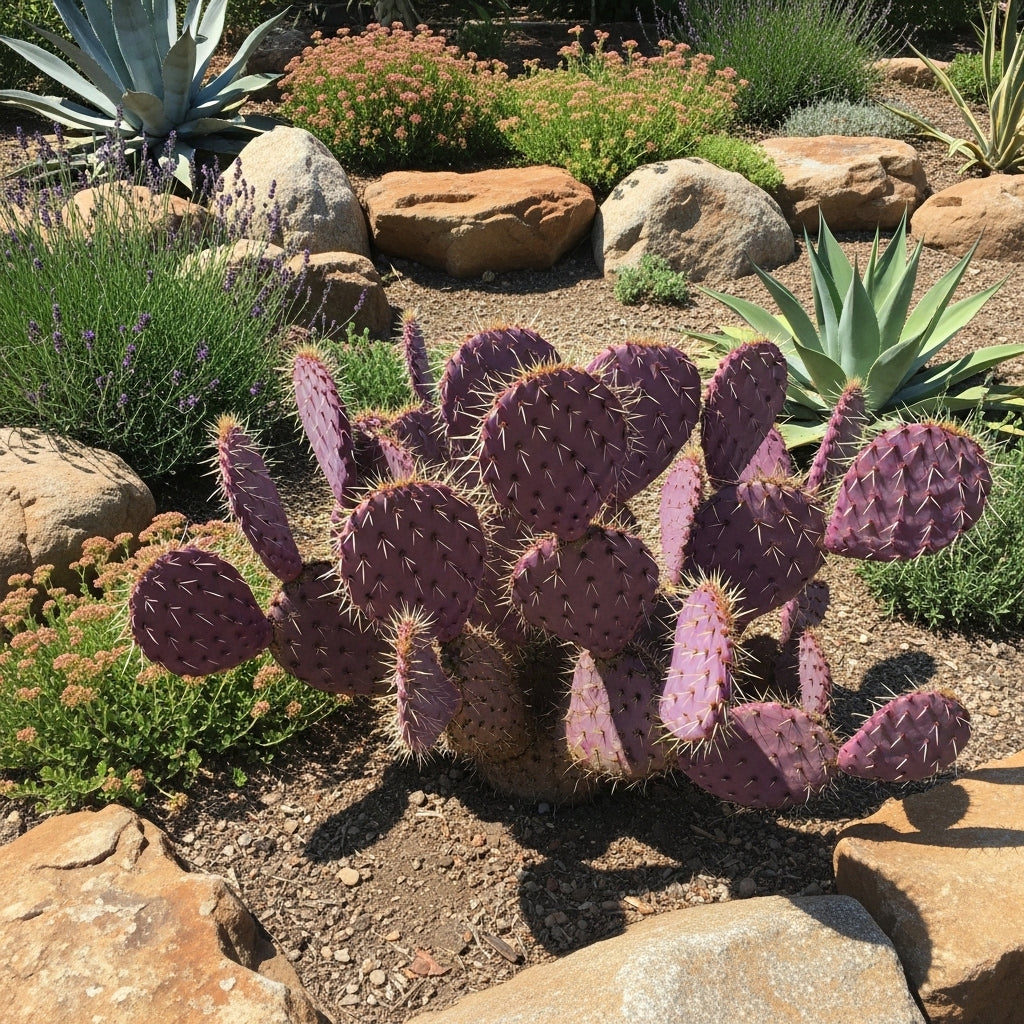 Purple Prickly Pear Cactus Plant in 3 Inch Potted| Live Purple Cactus | Low-Maintenance & Drought Resistant, Ideal for Home Décor, Patios, Landscaping, Succulent Gardens & Pots