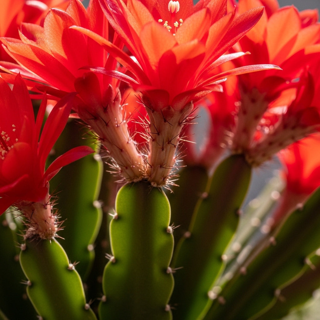 Red Easter Cactus Plants Live 3 Inch Tall | Compact Flowering Easter Cactus, Low Maintenance Indoor Houseplant