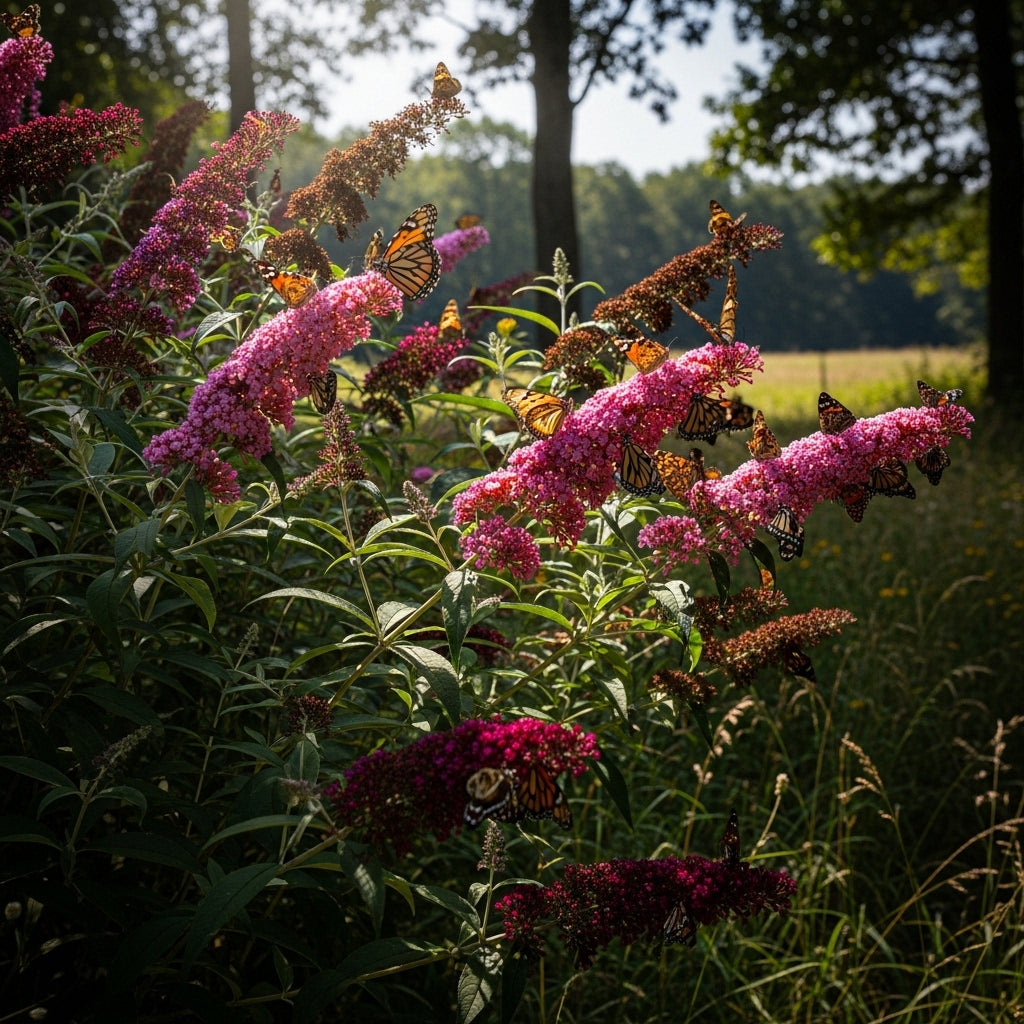 Butterfly Bush Live for Planting - Red Pink Rasberry | Size 4 Inch Tall | Flowering Shrub with Deep Purple Blooms | Easy to Grow Plant for Outdoor Gardens & Borders