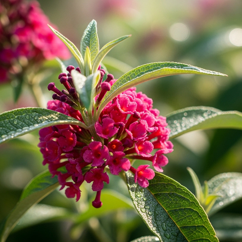 Butterfly Bush Live for Planting - Red Pink Rasberry | Size 4 Inch Tall | Flowering Shrub with Deep Purple Blooms | Easy to Grow Plant for Outdoor Gardens & Borders