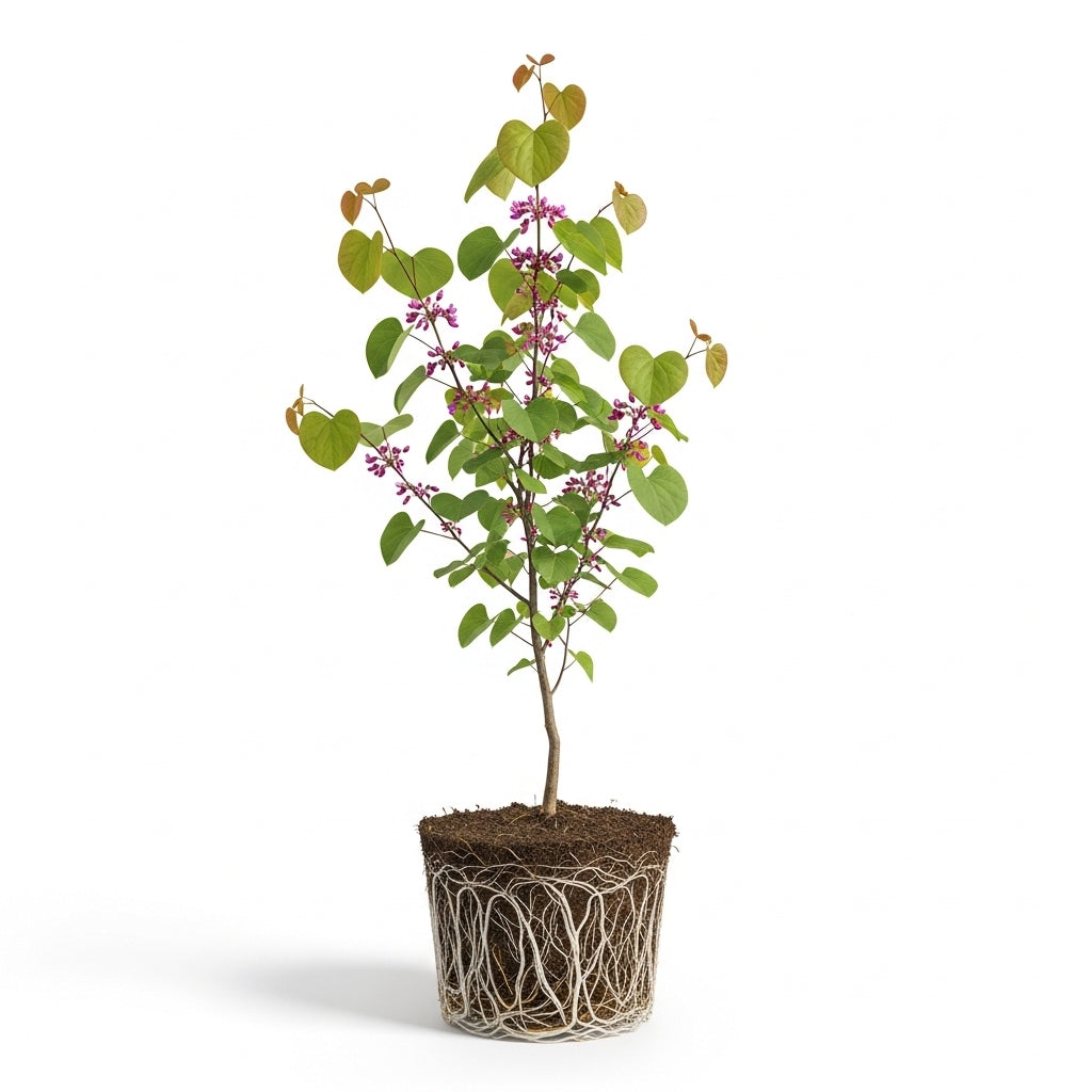 Eastern Redbud Tree Live Plant, 12-18 Inch Tall in Quart Pot, Cercis Canadensis Tree, Fast-Growing Spring-Blooming Ornamental Redbud, Low-Maintenance Starter Tree for Home Gardens