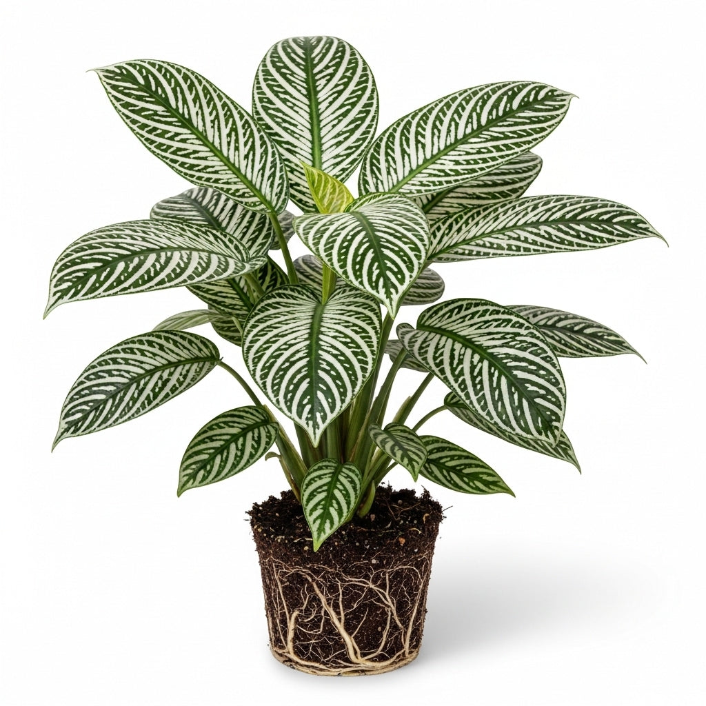 Snow White Zebra Plant in 4 Inch Pot, Exotic & Unusual House Plant, Ideal for Modern Home Décor, Desk Displays & Plant Collections, Easy to Grow